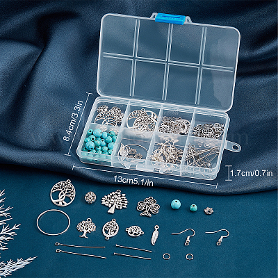 1 Box DIY 10 Pairs Flower Charms Earring Making Kit Hollow Charms