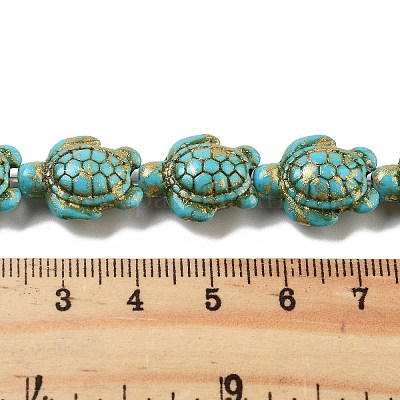 Нити из синтетических бирюзовых бусин G-P507-05R-1