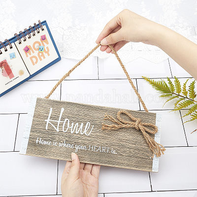 Настенные украшения из натурального дерева для украшения дома входной двери HJEW-WH0012-02-1