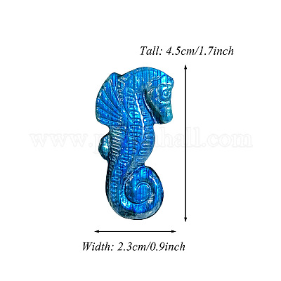 Резные фигурки целебных морских коньков из натурального лабрадорита&nbsp;PW-WG19543-01-1