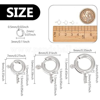 925 застежка-кольцо из стерлингового серебра с открытыми соединительными кольцами STER-GO0001-04S-1
