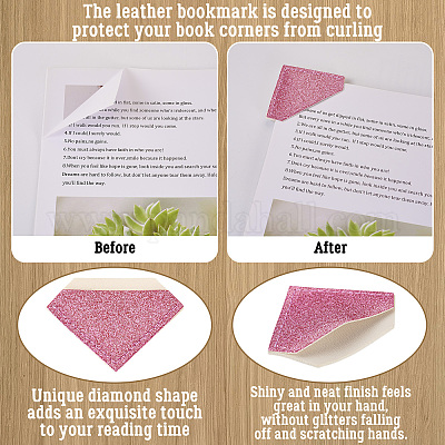 Защитные уголки для книг из искусственной кожи с блестками AJEW-TAC0038-03C-1