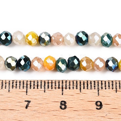 Стеклянные бусины с гальваническим покрытием  GLAA-T023-B16-10-1