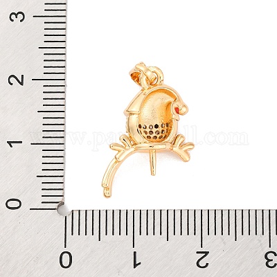 Латунные микро-паве кубические цирконии подвески-бейлы X-KK-C076-26G-1