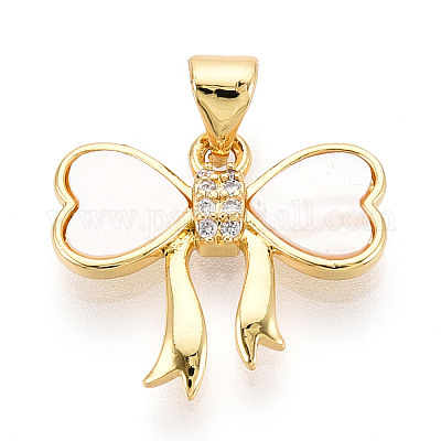 Латунные микропаве прозрачные подвески с фианитом KK-N268-31G-1