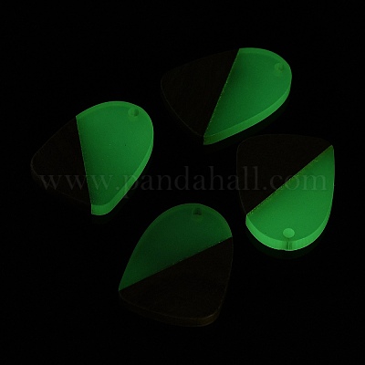 Люминесцентное свечение в темной подвеске из дерева и смолы WOOD-H104-08-1