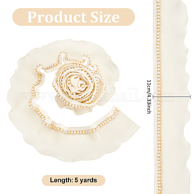 5 ярд кружевной отделки из смолы и шифона с оборками OCOR-WH0090-95-1