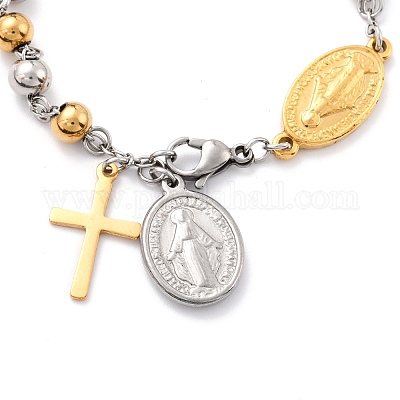 Браслеты с подвесками из нержавеющей стали 304 STAS-B021-16GP-1