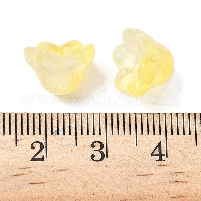 Прозрачные шапочки из стеклянных бусин GLAA-B028-01F-1