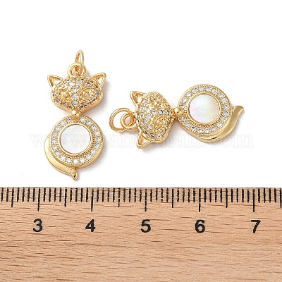 Латунные микропаве прозрачные подвески с фианитом KK-B083-34C-G-1