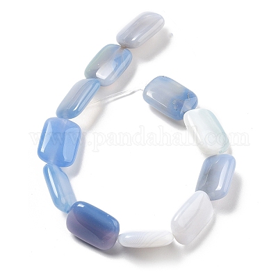 Натуральные полосатые агатовые бусы G-K392-B06-13x18mm-1