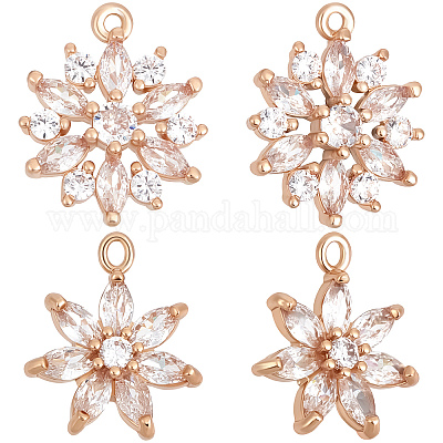 12шт 2 стиля латунные микропаве прозрачные кубические подвески из циркония KK-BBC0005-71-1