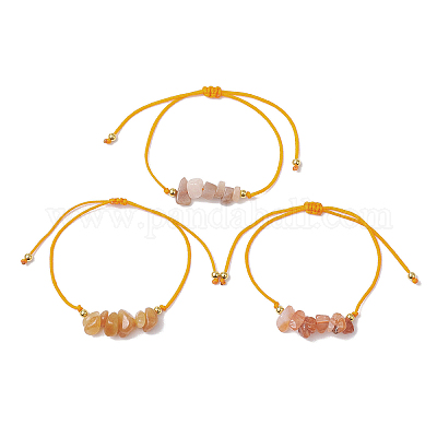 3шт 3 стиля браслетов из плетеных бусин с драгоценными камнями BJEW-JB11146-09-1