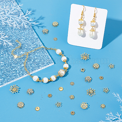 240 шт. 12 стилей латунных колпачков для бусин KK-SC0003-35-1