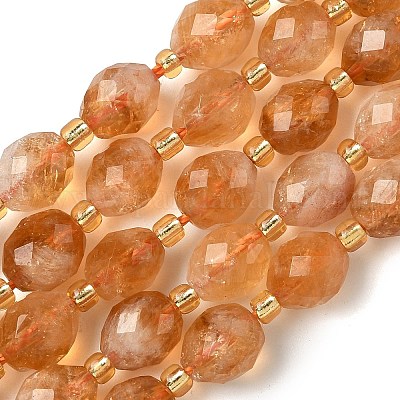 Нити из нагретых натуральных цитриновых бусин&nbsp;G-F809-A45-01-1