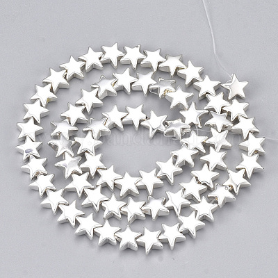 Гальванизировать немагнитных синтетический гематит бисер пряди X-G-T061-182S-1