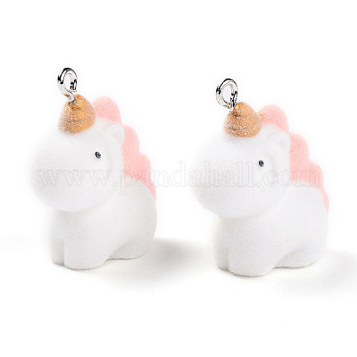 Подвески из флокированной смолы анима с платиновой железной петлей FIND-S001-13A-1