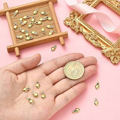 30шт латунные подвески с микропаве и кубическим цирконием ZIRC-CJ0001-19-1