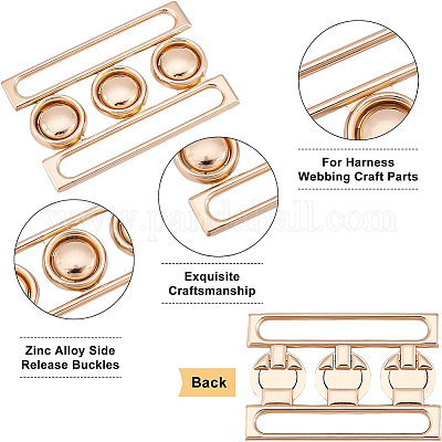 3 комплект двухцветных пряжек из цинкового сплава с боковым креплением FIND-BC0002-44-1