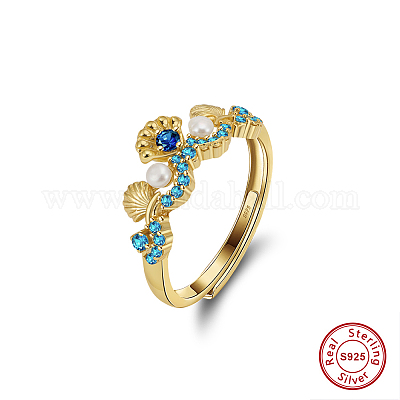 925 серебряное кольцо с натуральными пресноводными бусинами RJEW-M073-01G-1