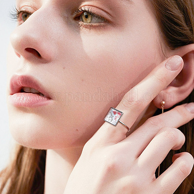 Набор для самостоятельного изготовления квадратных манжетных колец DIY-UN0005-39-1