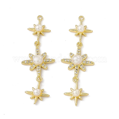 Реечное покрытие латунь микро паве кубический цирконий большие подвески ZIRC-I061-16G-1