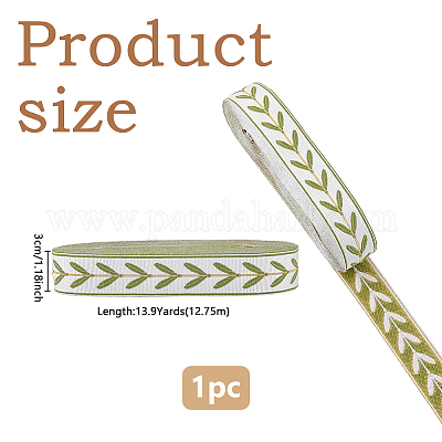 12.75 м полиэстеровая лента с узором в виде листьев OCOR-DC0001-28C-1