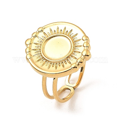 Настройки колец для открытых манжет из нержавеющей стали 304 RJEW-Z018-38G-1