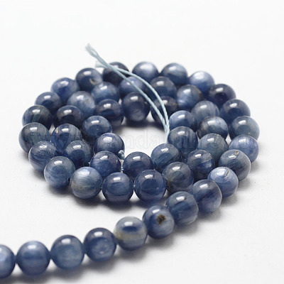 Нити круглых бусин из натурального окрашенного и нагретого кианита/цианита/дистена класса АА G-O143-07-4mm-1-1