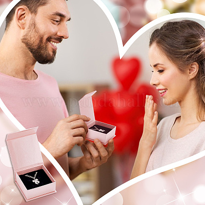 18 шт. 6-цветный квадратный бумажный магнитный флип-кейс для хранения ювелирных изделий в подарок CON-PH0003-02-1