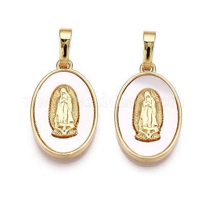 Подвески из латуни и ракушек KK-N254-208G-1