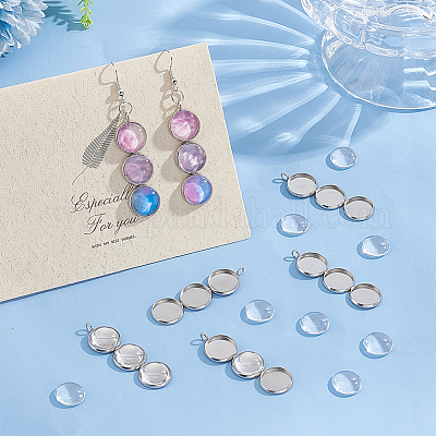 20 шт. подвеска-кабошон из нержавеющей стали 304 STAS-UN0050-51-1