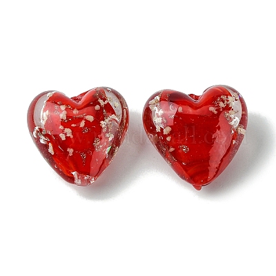 Светящиеся бусины лэмпворк из золота и песка ручной работы FOIL-B001-03C-1