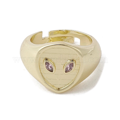 Латунь с регулируемыми кольцами из циркония RJEW-K257-74G-1