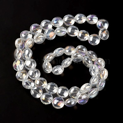 Прозрачные гальванические стеклянные бусины EGLA-P049-01A-AB01-1