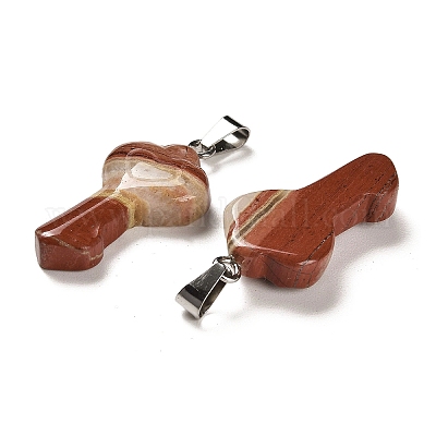 Природные красной яшмы подвески G-M424-01P-02-1