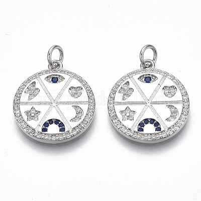 Латунные микро проложить кубического циркония подвески KK-S356-013P-NF-1