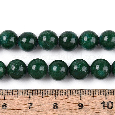 Нити круглых бусин из натурального окрашенного нефрита машан G-T139-8mm-67F-1