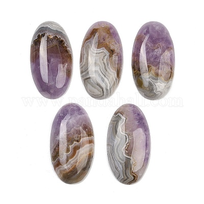 Подвески из натурального аметиста и кружевного агата G-A244-12A-03-1