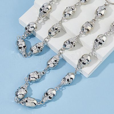 2 шт. 2 стиля хэллоуин череп сплав подвеска цепь пояса HJEW-HS00032-1