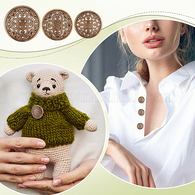 50 шт. 5 стиля пуговицы из сплава с тремя отверстиями на ножке BUTT-GA0001-21-1