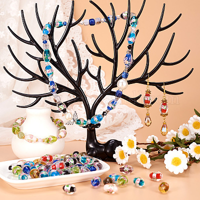 Handmade стеклянные бусины Lampwork фольги LAMP-CD0001-04-1