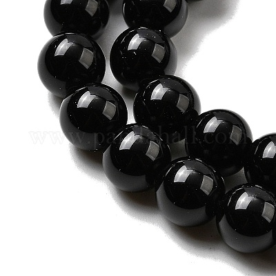 Натуральный черный обсидиан бисер пряди&nbsp;LS-G-L632-A01-8mm-1