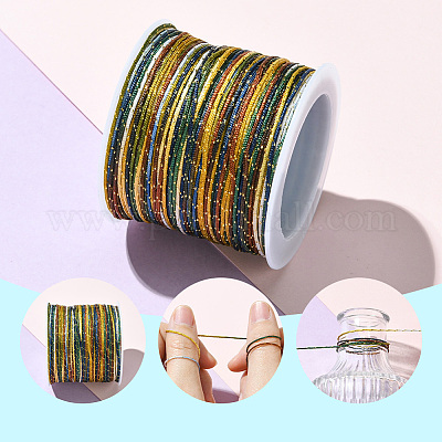 3 рулон 3-цветного сегментно окрашенного круглого нейлонового шнура с китайским узлом WCOR-SC0001-01-1