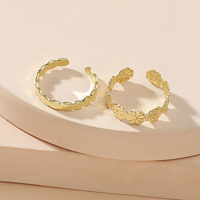 2 шт. регулируемые ретро железные манжеты-цветы наборы колец для пальцев ног&nbsp;LS-II7704-1