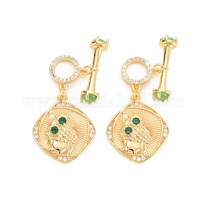 Реечное покрытие латунь микро паве прозрачный кубический цирконий застежки-тоггл KK-N233-182-1