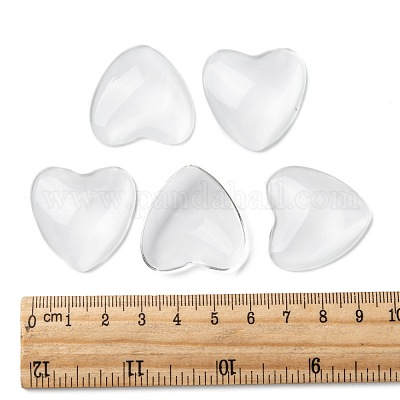 Полупрозрачные сердце кабошоны GGLA-R021-30mm-1