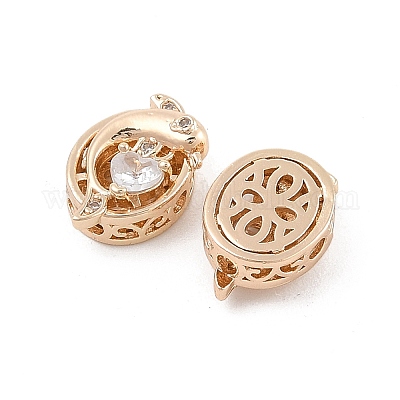 Стойки обшивки латунь микро проложить кубического циркония бусы KK-F879-01G-02-1