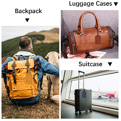 Вырезанная полая 11шт 11 цвета pu кожа багажная бирка OFST-CL0001-03-1