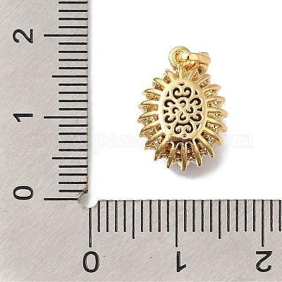 Подвески из латуни микропаве с фианитами и стеклом KK-K388-33G-1